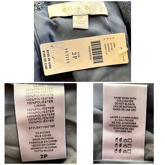 Anthropologie Michaela Textured Blue Midi Dress NWT New 2P - Picture 10 of 10